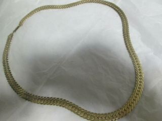 Vintage Mens Gold Chain 14k Gold Plate Wide 23 Inch