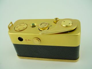 Golden Steky (Ricoh 16) Subminiature Camera with Metal Box & case 3