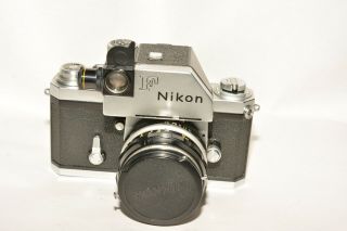 Nikon F Ftn Photomic Body 6481791 W/early Flag Type Finder,  & Wide Angle Nikkor