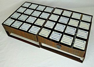 Vintage Bell Howell 16 Slide Cube Cartridge Library Box Set Of 2