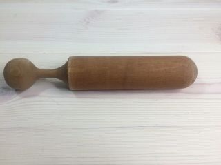 Vintage Kitchen Wood Wooden Hand Pestal Masher (10 1/2 " By 2 ") Rice Or Potatoes