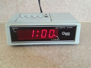 Cosmo Time Green Alarm Clock E538 Electric Digital,  Tested/works Vintage