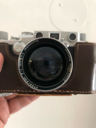 leica iiif with Summitar collapsible 50mm f2 and Light Meter 3
