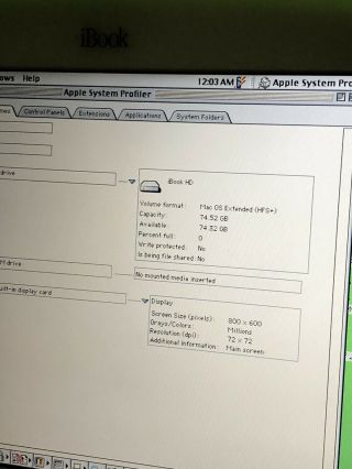 Apple iBook G3 “KeyLime” 366Mhz 4