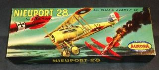 Vintage Aurora Wwi Nieuport 28 Bi - Plane Model Kit