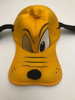 Vintage Walt Disney World Pluto 3d Hat Cap Long Ears Bill Floppy