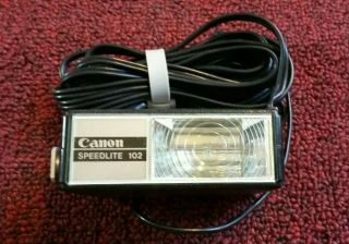 Vintage Canon Speedlite 102 Flash Unit Kit For Canon Nikon Or Pentax Camera