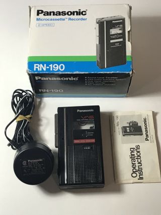 Vintage Panasonic Micro - Cassette Tape Recorder Rn - 190 2 - Speed
