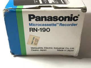 Vintage Panasonic Micro - cassette Tape Recorder RN - 190 2 - speed 3