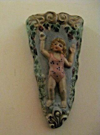 Vintage Collectible Girl In Bathing Suit Wall Pocket Made In Japan Detailed