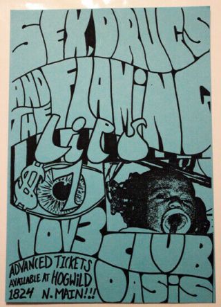 The Flaming Lips San Antonio Texas (1989) Vintage Jam/punk Flyer Poster