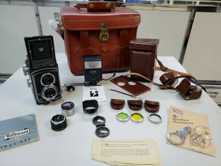 Rolleicord Iv Twin Lens Franke & Heidecke Dbp Dbgm Outfit Plus Filters Lens Case