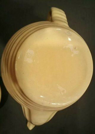 VINTAGE Bauer Pottery Ring Ware 6 1/2 CUP TEA POT and LID Light Yellow USA 7