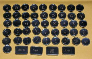 Set 50 Vtg Royal Typewriter Keys Glass Tops