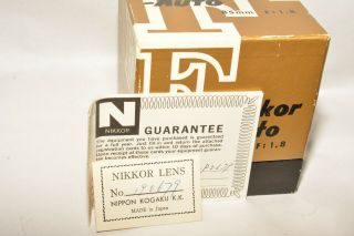 NIKON NIKKOR H 85mm,  f1.  8 NON Ai LENS W/CAP & BUBBLE CS.  EXC. , 3
