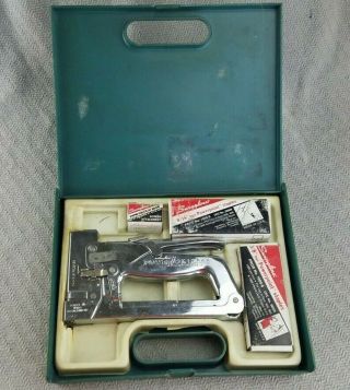 Vintage Swingline Powergun 1000 Extra Heavy Duty Staple Gun With Accessories