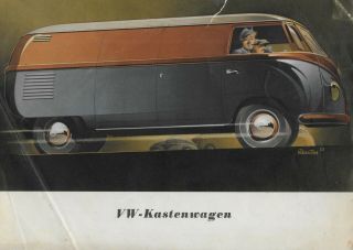 Vintage 2/1953 Volkswagen Vw Barndoor Panel Bus Brochure German