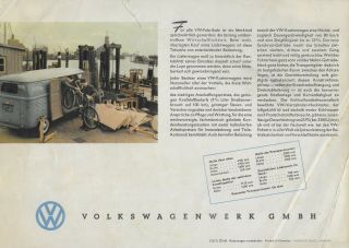 Vintage 2/1953 Volkswagen VW Barndoor Panel Bus Brochure German 4