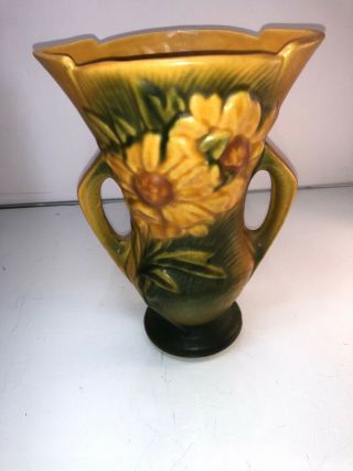 Roseville Vase Usa 60 - 7 " Vintage Yellow Green