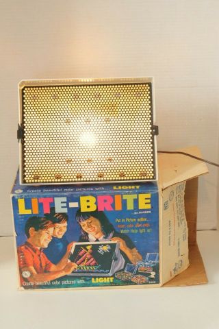 Vintage Hasbro Lite - Brite 1967 no.  5455 with box and extra peg board 3