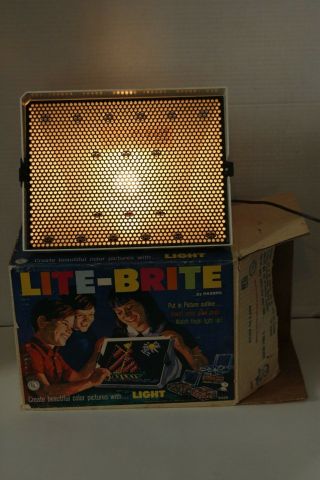 Vintage Hasbro Lite - Brite 1967 no.  5455 with box and extra peg board 4