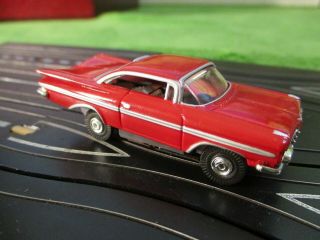 59 Chevy Big Red Impala Vintage Aurora Chassis T Jet Race Track Slot Car