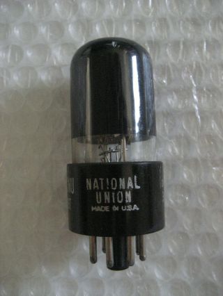1 x NOS JAN 6SN7 National Union Twin Triode Smoked Glass - 1952 Vintage 2