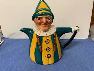 Mr Punch Vintage Teapot By Tony Wood Hand Painted Staffordshire