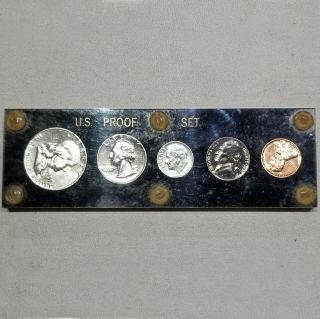 1955 United States Silver Proof Set In Vintage Capital Holder