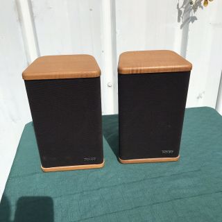 Pair Mini Advent Vintage Bookshelf Speakers Hardwood Endcaps (matching)