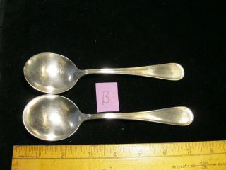 2 Old Vintage International Silver Co.  Usn Silverplate Soup Spoons U S Navy (b)