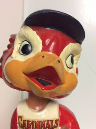 Vtg Gold Base Saint Louis Cardinals Baseball Mascot Bobblehead 1960s,  70s