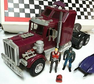 Vtg 1985 Kenner M.  A.  S.  K.  Rhino Semi Truck W/ Matt Trakker & Sly Rax Pirahna Etc