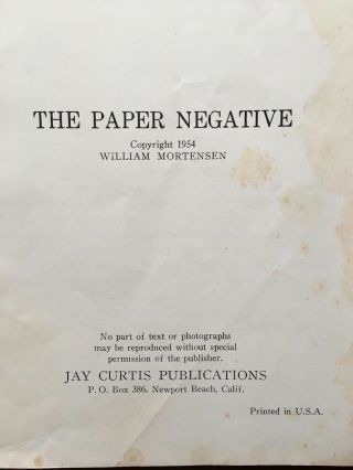 William Mortensen: The Paper Negative,  Print Finishing,  Projection Control 2
