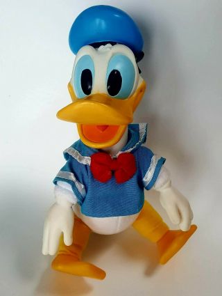 Vintage Disney Donald Duck Plush Stuffed Animal Vinyl Rubber Head Hands Feet 14 "