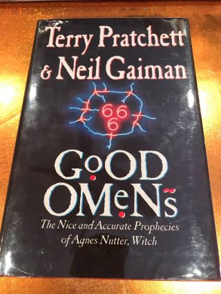 2x Signed Good Omens By Terry Pratchett & Neil Gaiman 1st Uk Nf Hc Dj