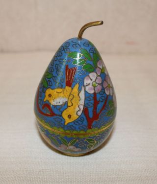 Vintage Cloisonné Chinese Pear Trinket Box