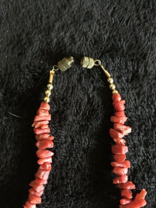 Vintage Natural Red Branch Coral Necklace 18 