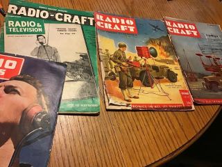 3 Vintage 1940’s Radio Craft Magazines Plus Radio News 1943,