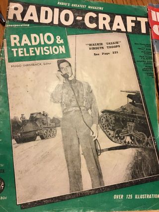 3 VINTAGE 1940’s RADIO CRAFT MAGAZINES Plus Radio News 1943, 4