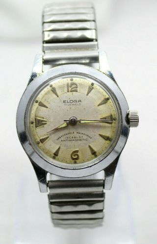 Vintage Eloga 17 J Swiss Military Style Watch Cal.  AS 1187 Circa 1950 2