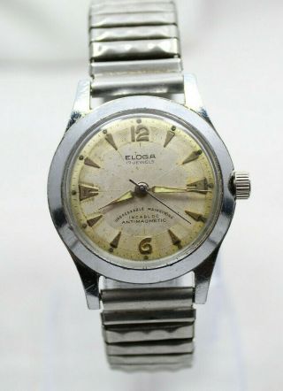 Vintage Eloga 17 J Swiss Military Style Watch Cal.  AS 1187 Circa 1950 3