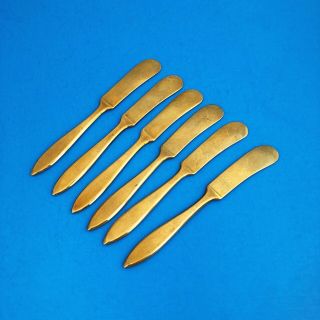 Dirilyte Dirigold Vintage Regal Gold Flatware Butter Knives Set Of 6