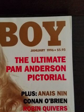 Vintage January 1996 issue of Playboy - featuring Pamela Anderson EX - NM 2