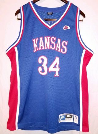 Vintage 1995 Nike Kansas Jayhawks Paul Pierce 34 Basketball Jersey Men 