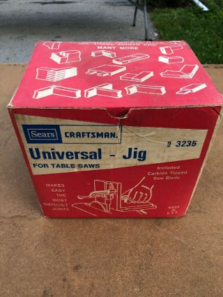 Vintage Sears Craftsman Universal Jig For Table Saw,  93235 Box Made In Usa