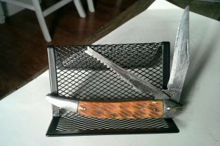 Vintage Pocket Folding 2 Blade Fish Knife Stainless Steel Japan