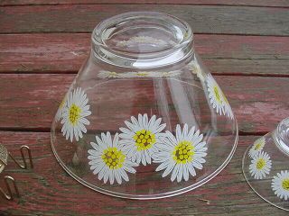 Mid Century Modern Vintage White Yellow Daisy Chip And Dip Set Anchor Hocking 6