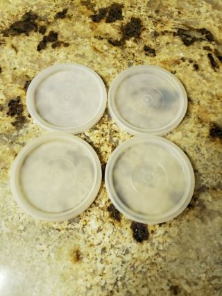 Set Of 4 Vintage Tupperware 297 Replacement Lids Fit Snack And Bell Cups