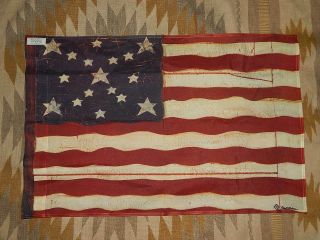 Toland - Carol Endres - 23 " X36 " Vintage Style American Flag Patterned House Flag